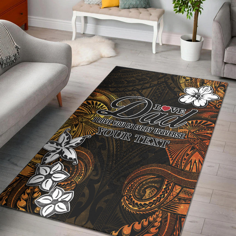 (Custom Personalised) Polynesian Fathers Day Area Rug I Love You In Every Universe - Gold LT8 Gold - Polynesian Pride