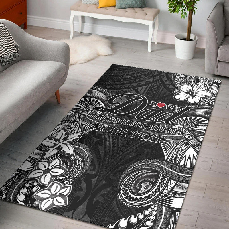 (Custom Personalised) Polynesian Fathers Day Area Rug I Love You In Every Universe - Black LT8 Black - Polynesian Pride