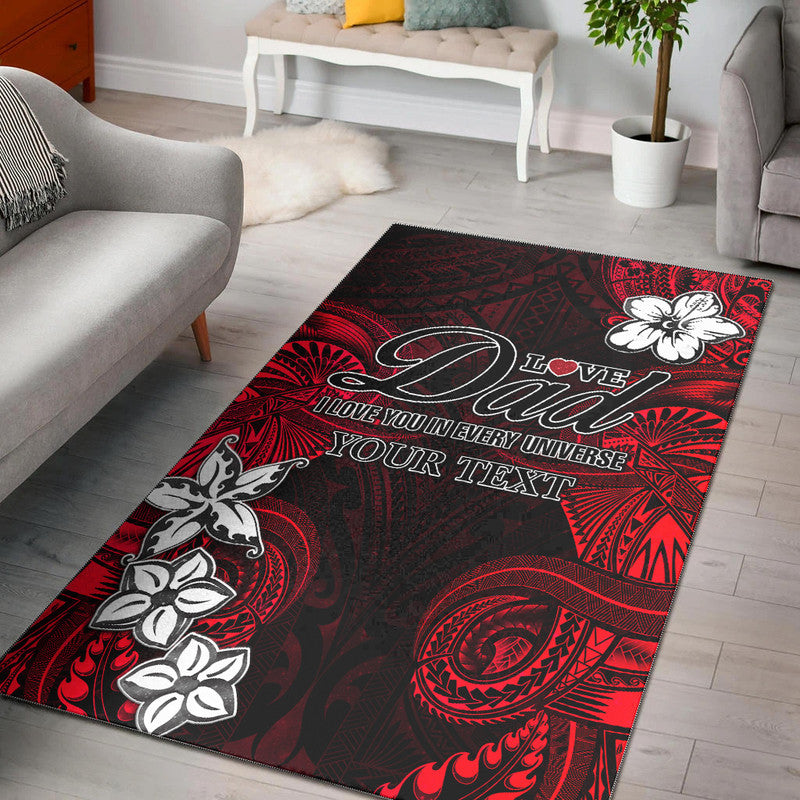 (Custom Personalised) Polynesian Fathers Day Area Rug I Love You In Every Universe - Red LT8 Red - Polynesian Pride