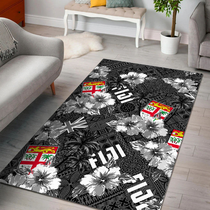 Fiji Hibiscus Area Rug Hawaii Style No.3 LT6 L 5 X 8 FT - Polynesian Pride