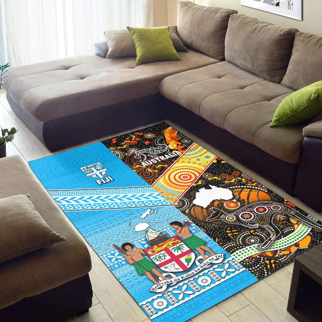 Australia Aboriginal And Fiji Tapa Area Rug Together LT8 - Polynesian Pride