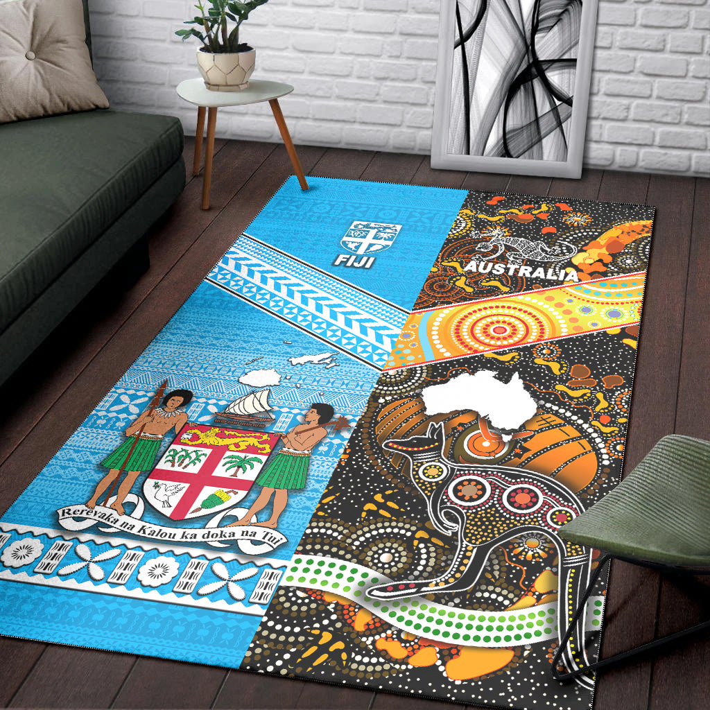 Australia Aboriginal And Fiji Tapa Area Rug Together LT8 - Polynesian Pride