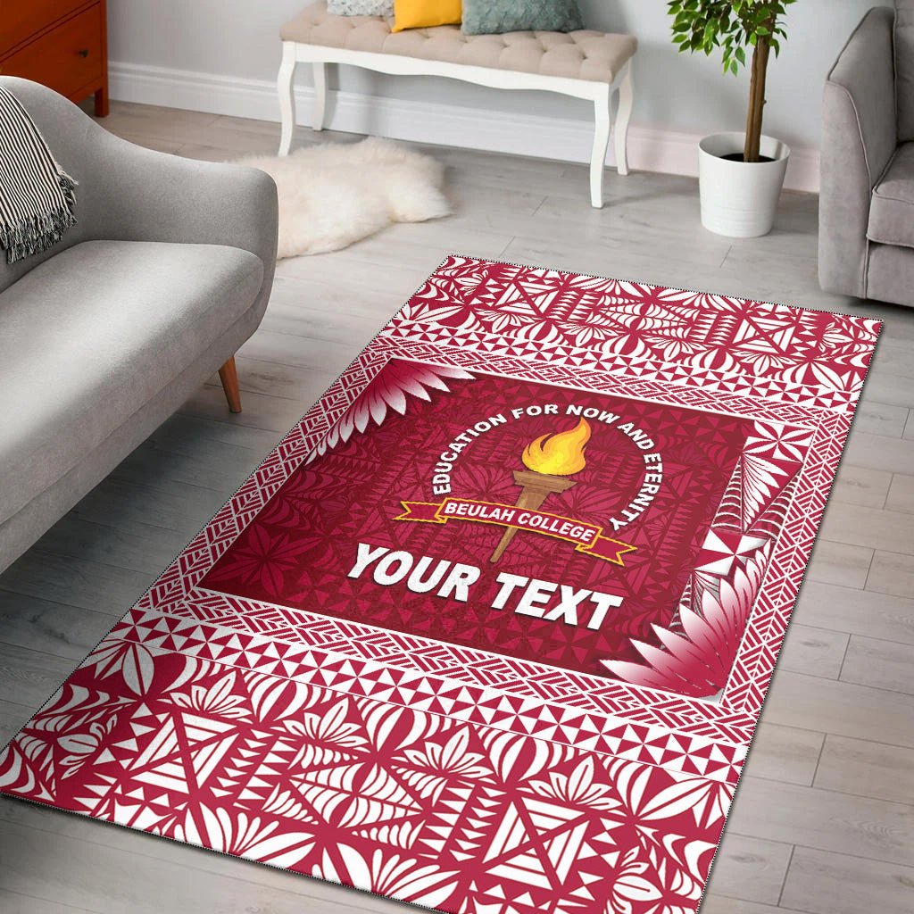 (Custom Personalised) Tonga Beulah College Area Rugs Simplified Version LT8 Maroon - Polynesian Pride