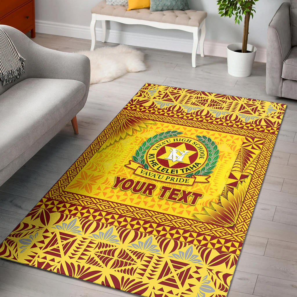 (Custom Personalised) Tonga Vava'u High School Area Rugs Simplified Version - Gold LT8 Gold - Polynesian Pride