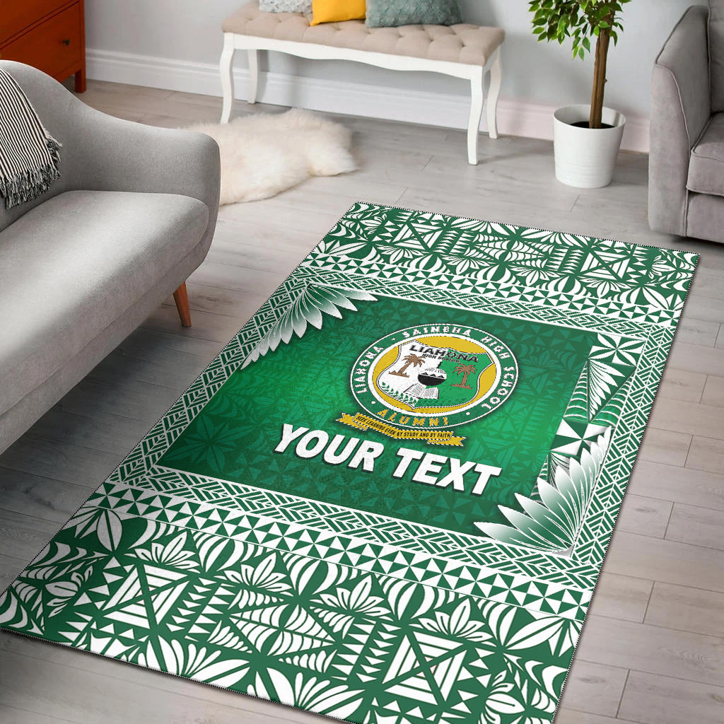 (Custom Personalised) Tonga Liahona High School Area Rugs Simplified Version LT8 Green - Polynesian Pride