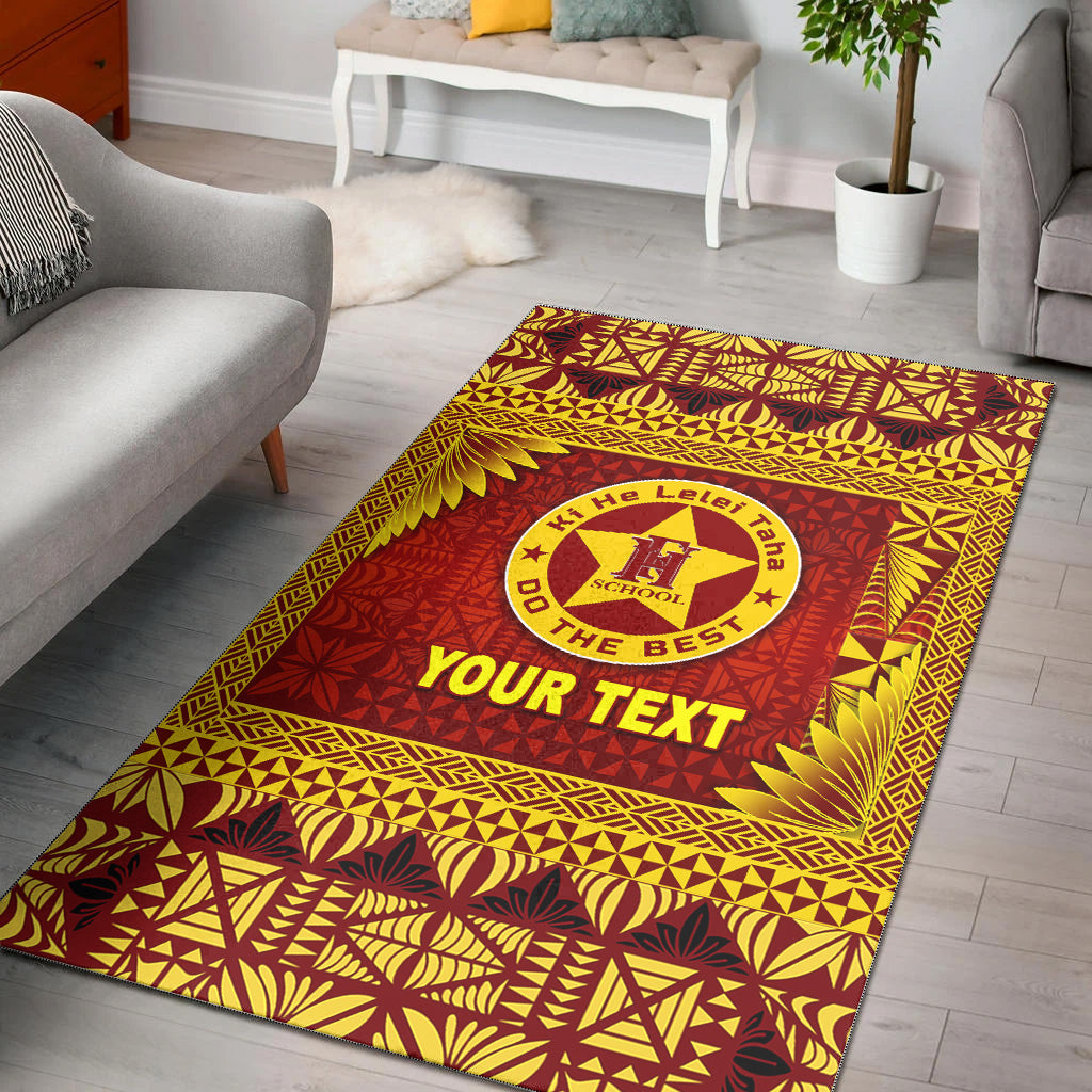 (Custom Personalised) Tonga Niuafo'ou High School Area Rugs Simplified Version LT8 Maroon - Polynesian Pride