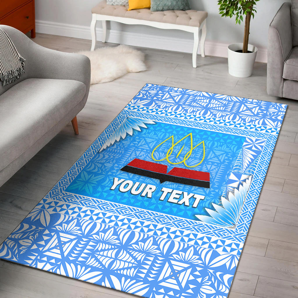 (Custom Personalised) Tonga Lavengamalie College Area Rugs Simplified Version LT8 Blue - Polynesian Pride