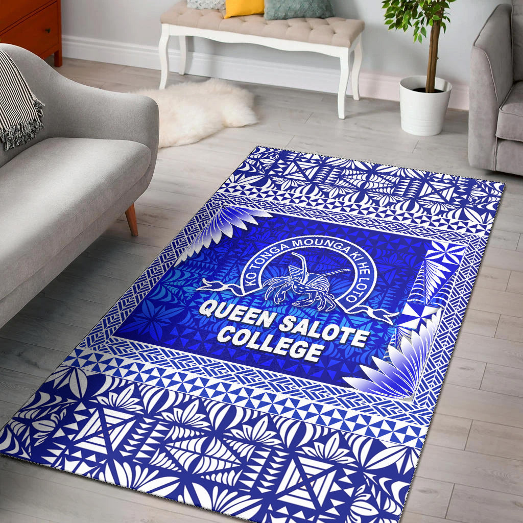 Tonga Queen Salote College Area Rugs Simplified Version LT8 Blue - Polynesian Pride