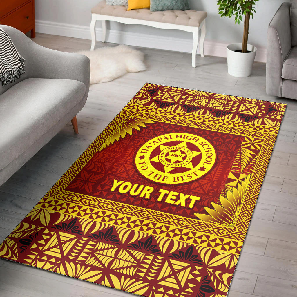 (Custom Personalised) Tonga Ha'apai High School Area Rugs Simplified Version LT8 Maroon - Polynesian Pride