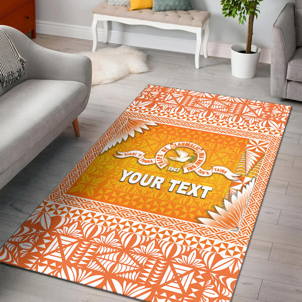 (Custom Personalised) Tonga Tailulu College Area Rugs Simplified Version LT8 Orange - Polynesian Pride