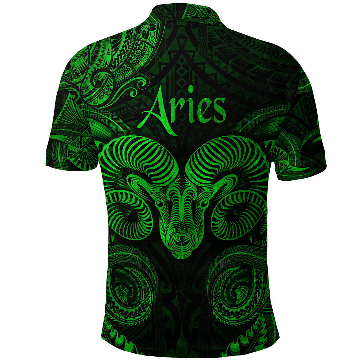 Aries Zodiac Polynesian Polo Shirt Unique Style Green LT8 - Polynesian Pride