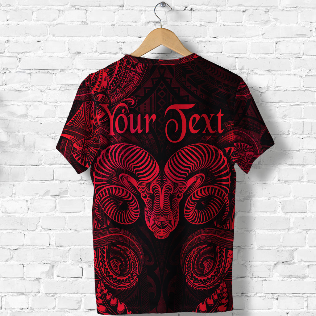 Custom Aries Zodiac Polynesian T Shirt Unique Style Red LT8 - Polynesian Pride