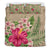 Hawaiian Duvet Cover Set - Lauhala Style Plemeria Palm Hibiscus Black - Polynesian Pride