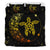 Hawaiian Turtle Hibiscus Plumeria Colorful Flower Black And Yellow Bedding Set - Polynesian Pride