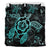 Hawaiian Hibiscus Turtle Wave Polynesian Bedding Set Turquoise - Polynesian Pride