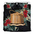 Tokelau Duvet Cover Set - Tokelau Coat Of Arms Hibiscus Black - Polynesian Pride