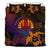 Tahiti Duvet Cover Set - Turtle Hibiscus & Flag Orange - Polynesian Pride