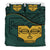 Marquesas Islands Duvet Cover Set - Tiki Face Pattern Dark Green Green - Polynesian Pride