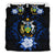 Solomon Island Duvet Cover Set - Solomon Island Coat Of Arms & Dark Blue Hibiscus Blue - Polynesian Pride