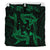 Hawaiian Map Hamerhead Shark Yin Yang Polynesian Bedding Set - Green - Polynesian Pride