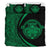 Hawaiian Madame Pele Kanaka Plumeria Polynesian Bedding Set Circle Style Green - Polynesian Pride