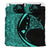 Hawaiian Map Manta Ray Polynesian Bedding Set - Turquoise - Circle Style - Polynesian Pride