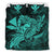 Hawaiian Map Hula Girl Hibiscus Kanaka Polynesian Bedding Set - Turquoise - Polynesian Pride