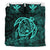 Hawaiian Map Turtle Kanaka Hibiscus Polynesian Bedding Set - Turquoise - Polynesian Pride