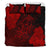 Hawaiian Hibiscus Dolphin Manta Ray Turtle Polynesian Bedding Set Waves Red - Polynesian Pride