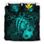 Hawaiian Map Hibiscus Kanaka Polynesian Bedding Set - Harold Turtle - Turquoise - Polynesian Pride