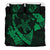 Hawaiian Map Hibiscus Turtle Fish Hook Polynesian Bedding Set Green - Polynesian Pride