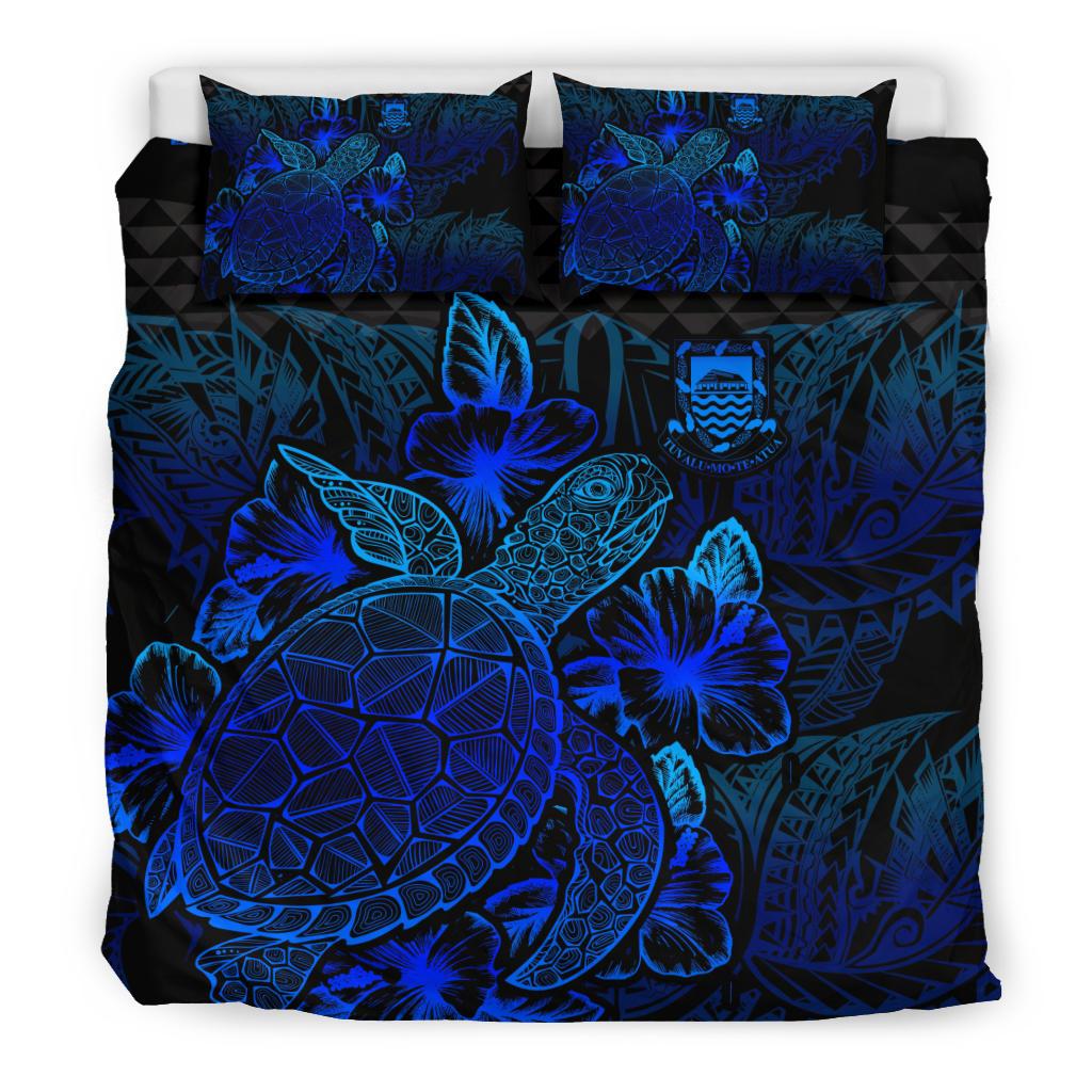 Polynesian Bedding Set - Tuvalu Duvet Cover Set Blue Color Blue - Polynesian Pride