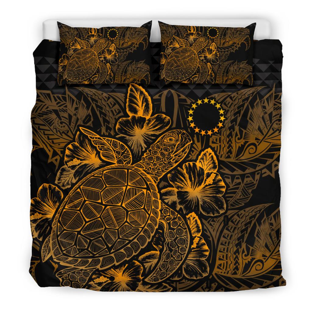 Polynesian Bedding Set - Cook Islands Duvet Cover Set Gold Color Gold - Polynesian Pride