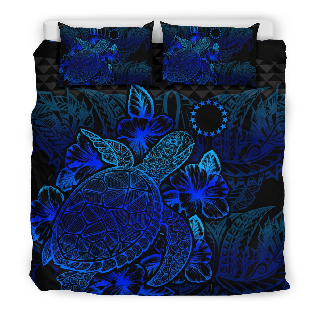 Polynesian Bedding Set - Cook Islands Duvet Cover Set Blue Color Blue - Polynesian Pride