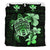 Hawaiian Kanaka Hibiscus Plumeria Mix Polynesian Turtle Bedding Set Green AH - Polynesian Pride