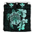 Hawaiian Kanaka Hibiscus Plumeria Mix Polynesian Turtle Bedding Set Turquoise AH - Polynesian Pride