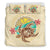 Kanaka Maoli (Hawaii) Bedding Set - Turtle Polynesian Flower Tattoo Beige - Polynesian Pride