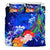 Polynesian Hawaii Custom Personalised Bedding Set - Humpback Whale with Tropical Flowers (Blue) - Polynesian Pride