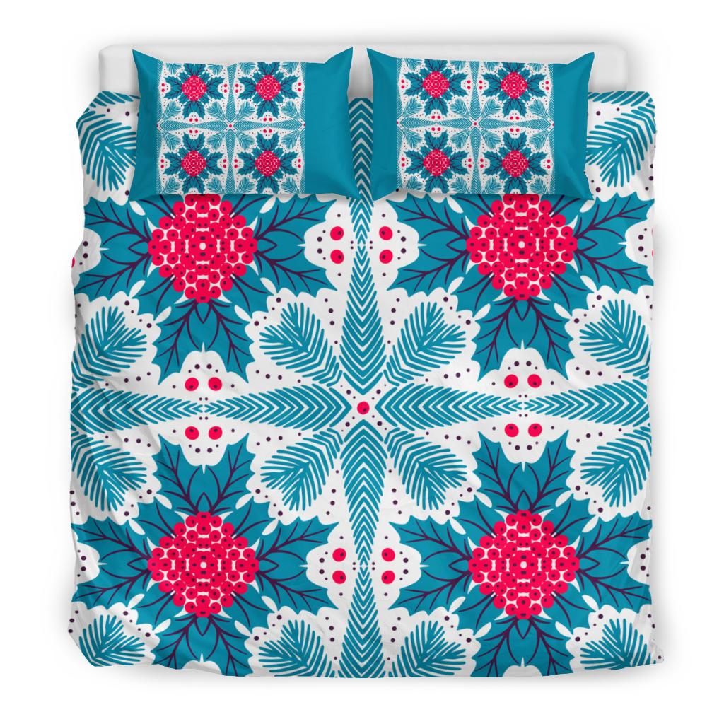 Hawaii Pattern Christmas Tropical Hawaiian Bedding Set - Zoo Style - AH Blue - Polynesian Pride