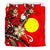 Palau Polynesian Bedding Set - Tribal Flower With Special Turtles Red Color - Polynesian Pride