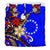 Cook Islands Bedding Set - Tribal Flower With Special Turtles Blue Color - Polynesian Pride