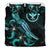 Hawaii Polynesian Bedding Set - Turtle With Blooming Hibiscus Turquoise - Polynesian Pride