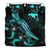 Papua New Guinea Polynesian Bedding Set - Turtle With Blooming Hibiscus Turquoise - Polynesian Pride