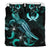 Pohnpei Polynesian Bedding Set - Turtle With Blooming Hibiscus Turquoise - Polynesian Pride