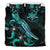 Tuvalu Polynesian Bedding Set - Turtle With Blooming Hibiscus Turquoise - Polynesian Pride