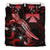 Wallis And Futuna Polynesian Bedding Set - Turtle With Blooming Hibiscus Red - Polynesian Pride