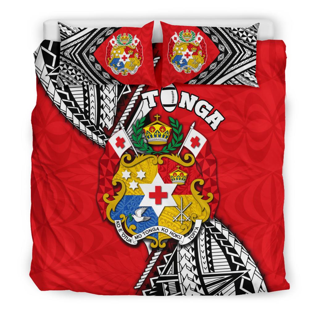 Tonga Rugby Bedding Set Polynesian Style Pinwheel - Polynesian Pride