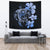 Hibiscus Plumeria Mix Polynesian Blue Turtle Tapestry Wall Tapestry 150cm*150cm Blue - Polynesian Pride