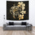 Hibiscus Plumeria Mix Polynesian Gold Turtle Tapestry Wall Tapestry Gold - Polynesian Pride