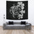 Hibiscus Plumeria Mix Polynesian Gray Turtle Tapestry Wall Tapestry Large 104" x 88" Gray - Polynesian Pride